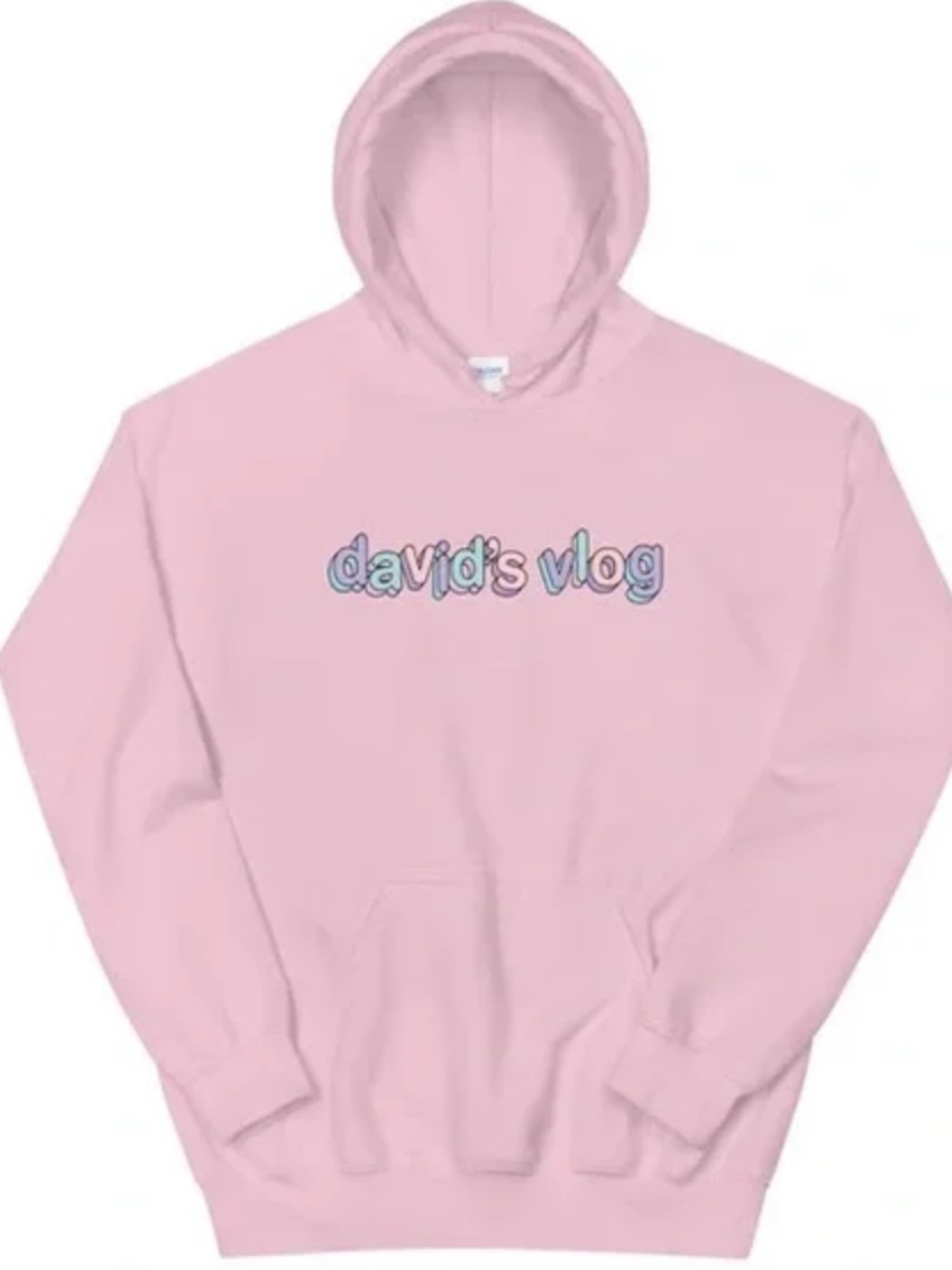 David Dobrik Official Fanjoy David’s Vlog Hoodie, Pink, Medium